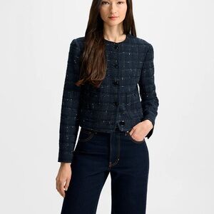 Andrea Navy Tweed Jacket by Veronica Beard